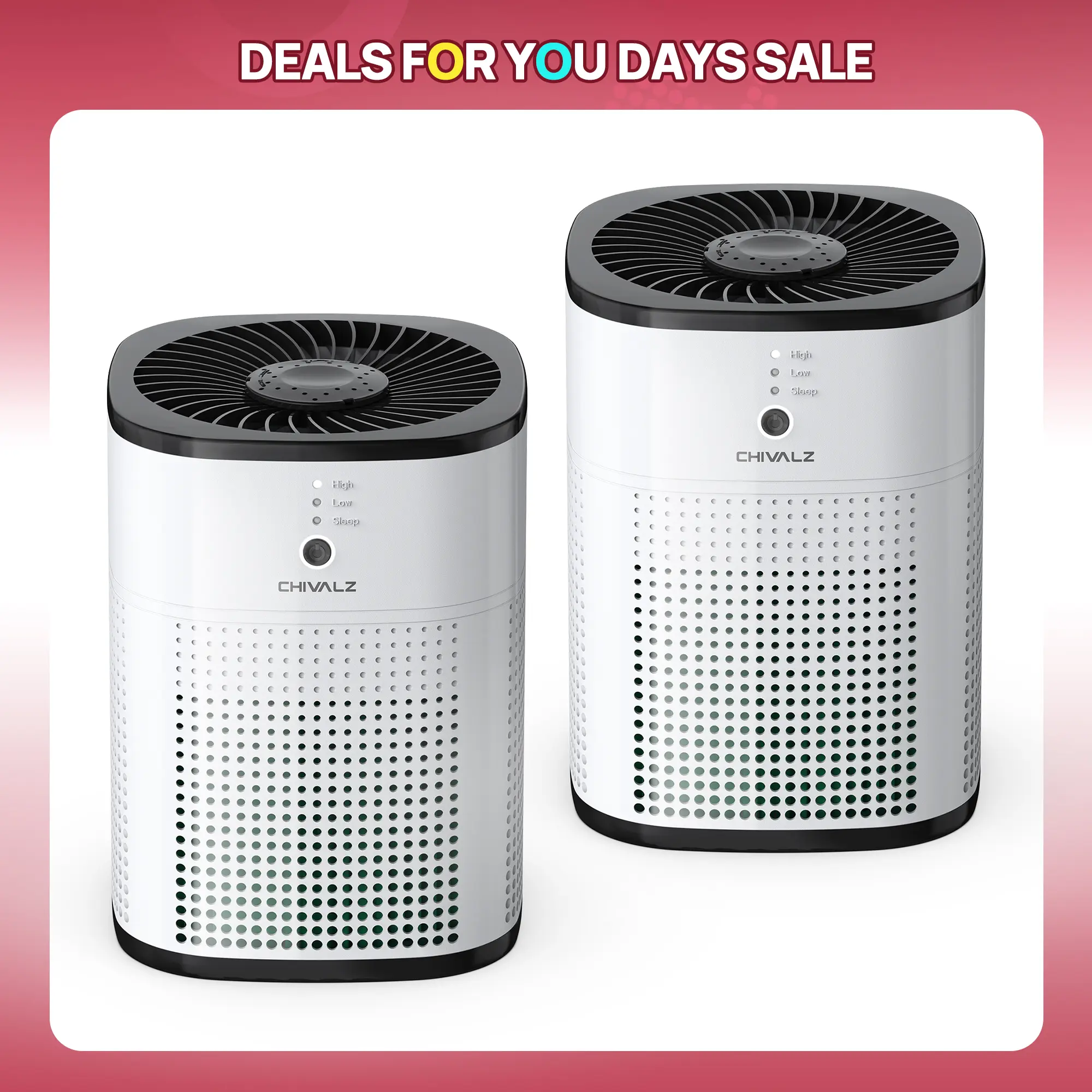 CHIVALZ Portable HEPA Air Purifier for Bedroom, 360° Air Intake System, Sleep Mode, 3-in-1 Filtration, 22dB Silent Operation, Blue Night Light, Home Air Purifiers for Pets Allergies, Virus, Dust Multifunctional Air Cleaner#SummerVibes