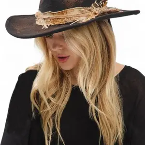 Distress Vintage Shapable Fedora Cowboy Hat