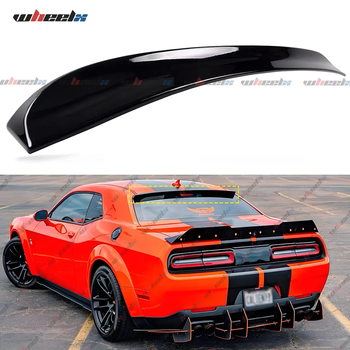 Hellcat Rear Spoiler Dodge Challenger SRT Hellcat Gloss Black Carbon Fiber Spoiler - TikTok Shop
