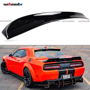 For 2008 - 2024 Dodge Challenger SRT Hellcat All Models - Gloss Black Carbon Fiber Roof Spoiler