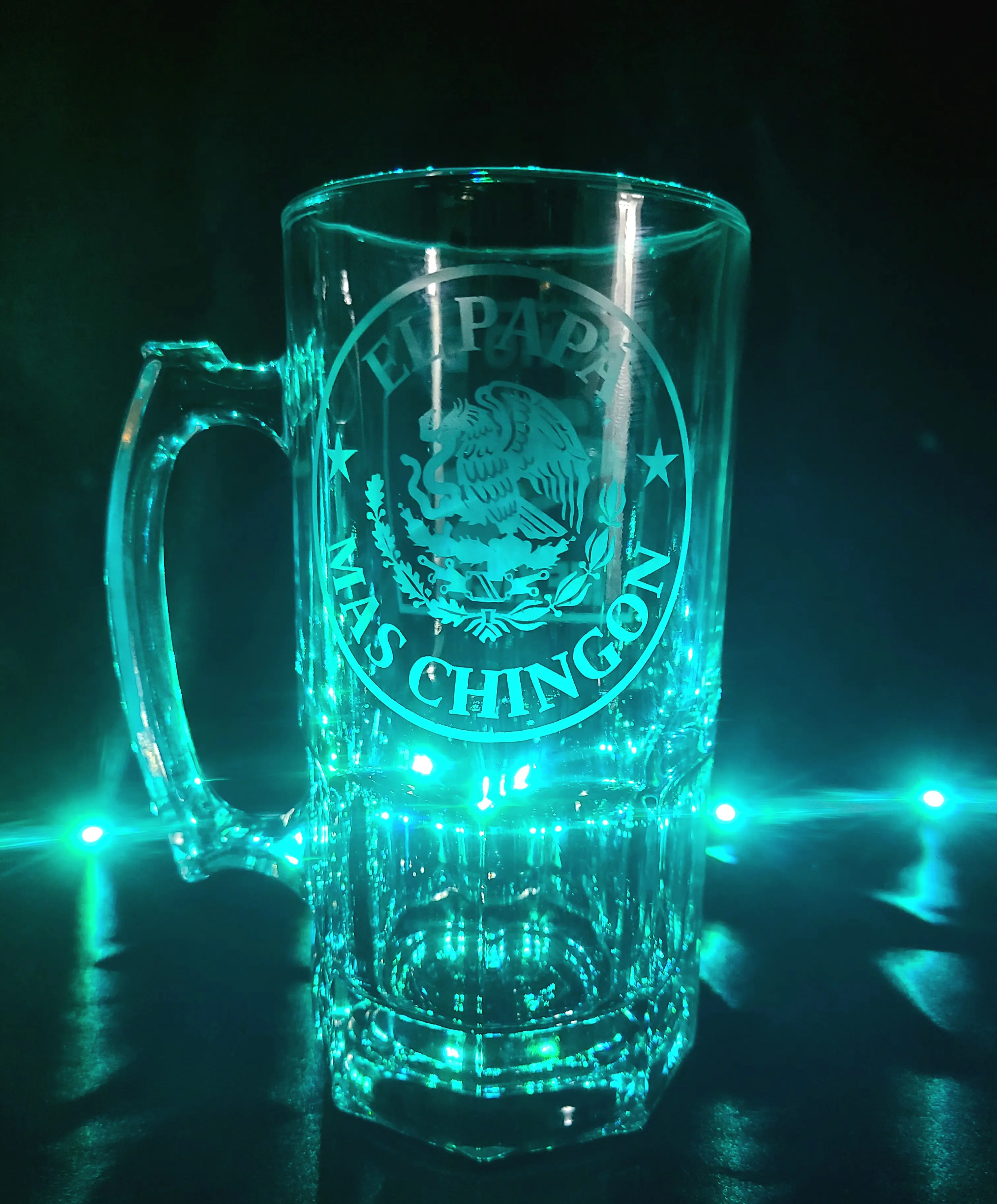 El Papa+Hecho En Mexico (Double Sided) Etched Mug Fathers Day