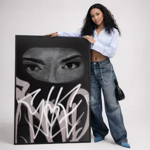 Graffiti Eyes Wall Art | Street Style Portrait Print | Edgy Urban Decor | Modern Statement Artwork
