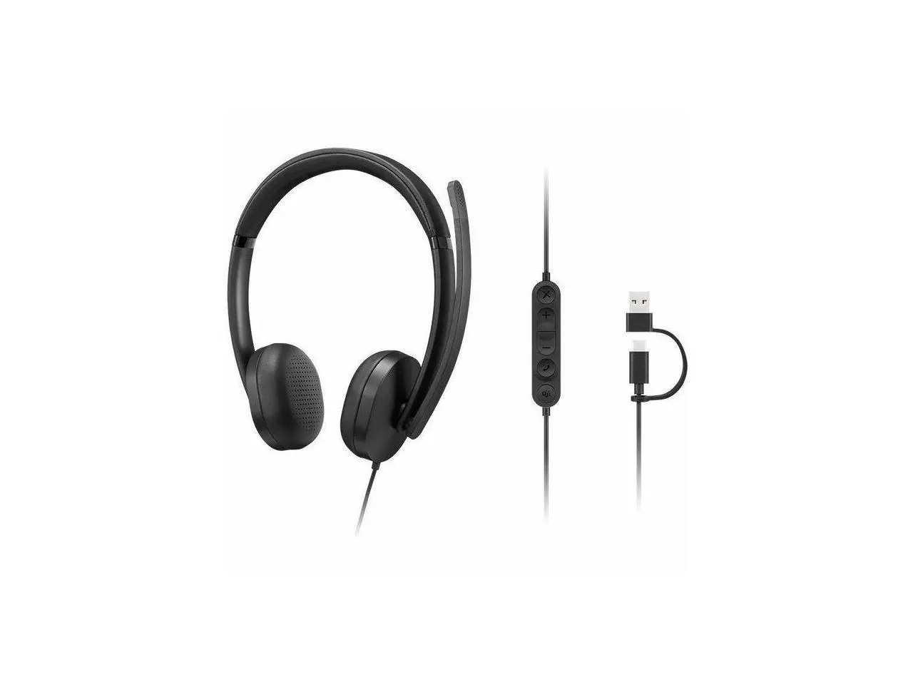 Lenovo Wired VoIP Headset 5000 - Microsoft Teams Certification - Stereo - USB Type A, USB Type C - Wired - 32 Ohm - 20 Hz to 20 kHz - Over-the-head - Binaural - Supra-aural - 6.23 ft Cable - Noise Red