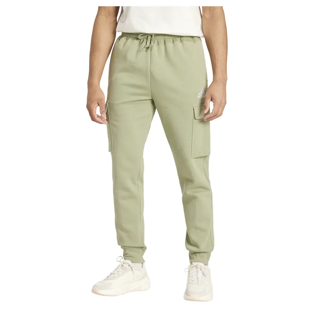 adidas Mens Essentials Fleece Regular Tapered Cargo Joggers Casual - Green