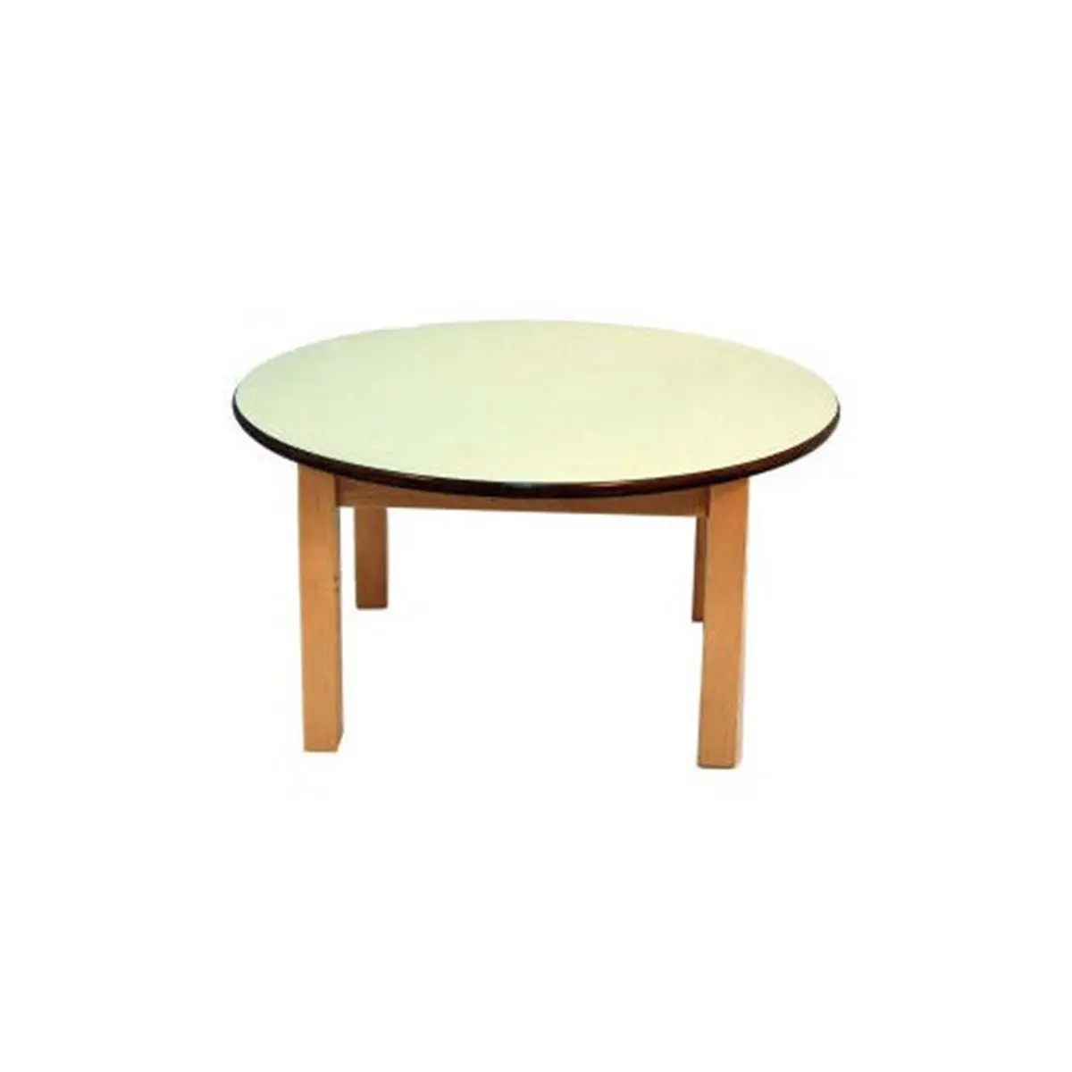 212 MAIN 18 in. Kids' Round Birch Wood Study Table - Anti-Scratch Wooden Tabletop, Easy-Setup Commercial Office Furniture for Children