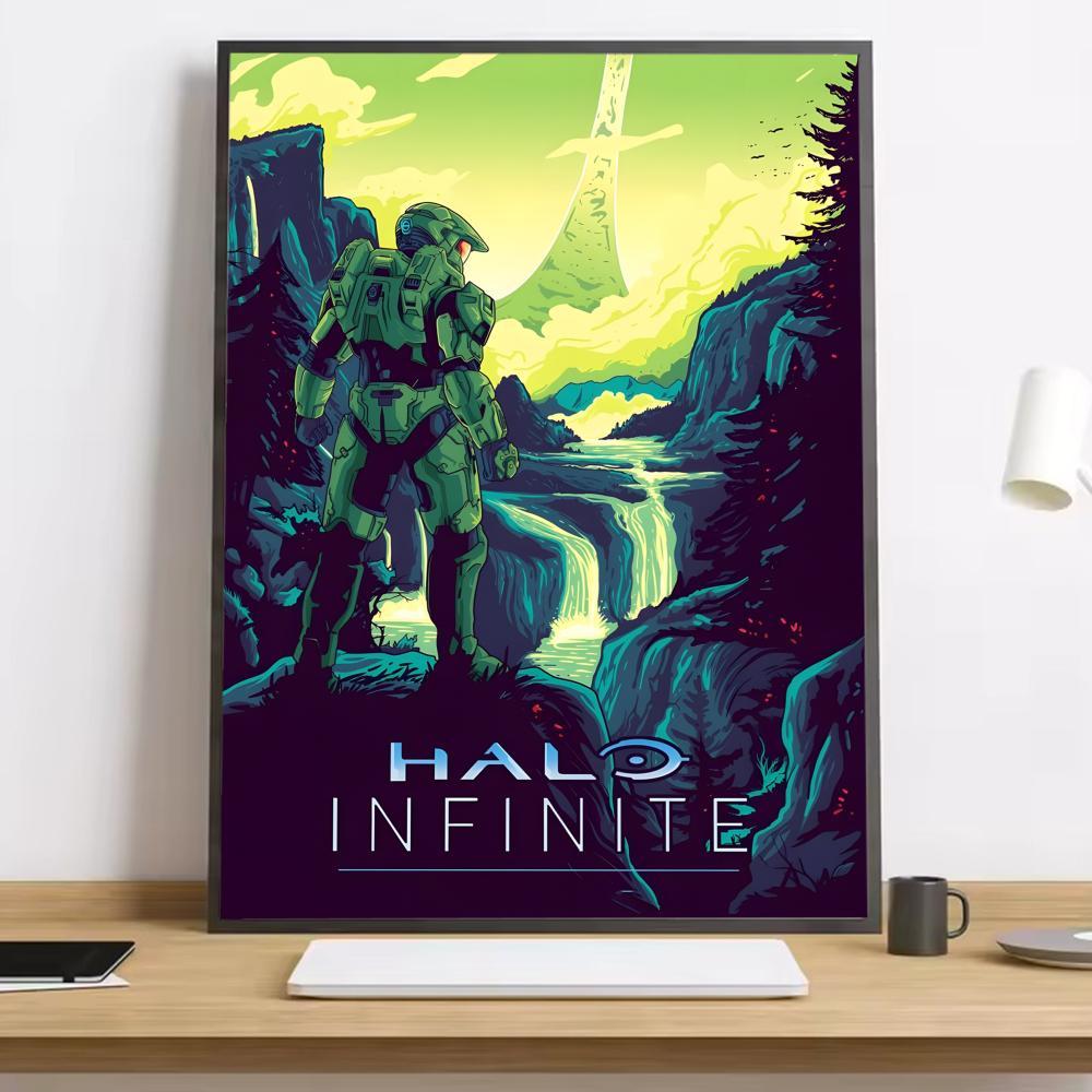 Game H-Halo Cool I-InfiniteS Painting Calligraphy HD Canvas Poster living room bedroom bar aesthetic decoration Game H-Halo Cool I-InfiniteS Painting Calligraphy HD Canvas Poster living room bedroom bar aesthetic decoration