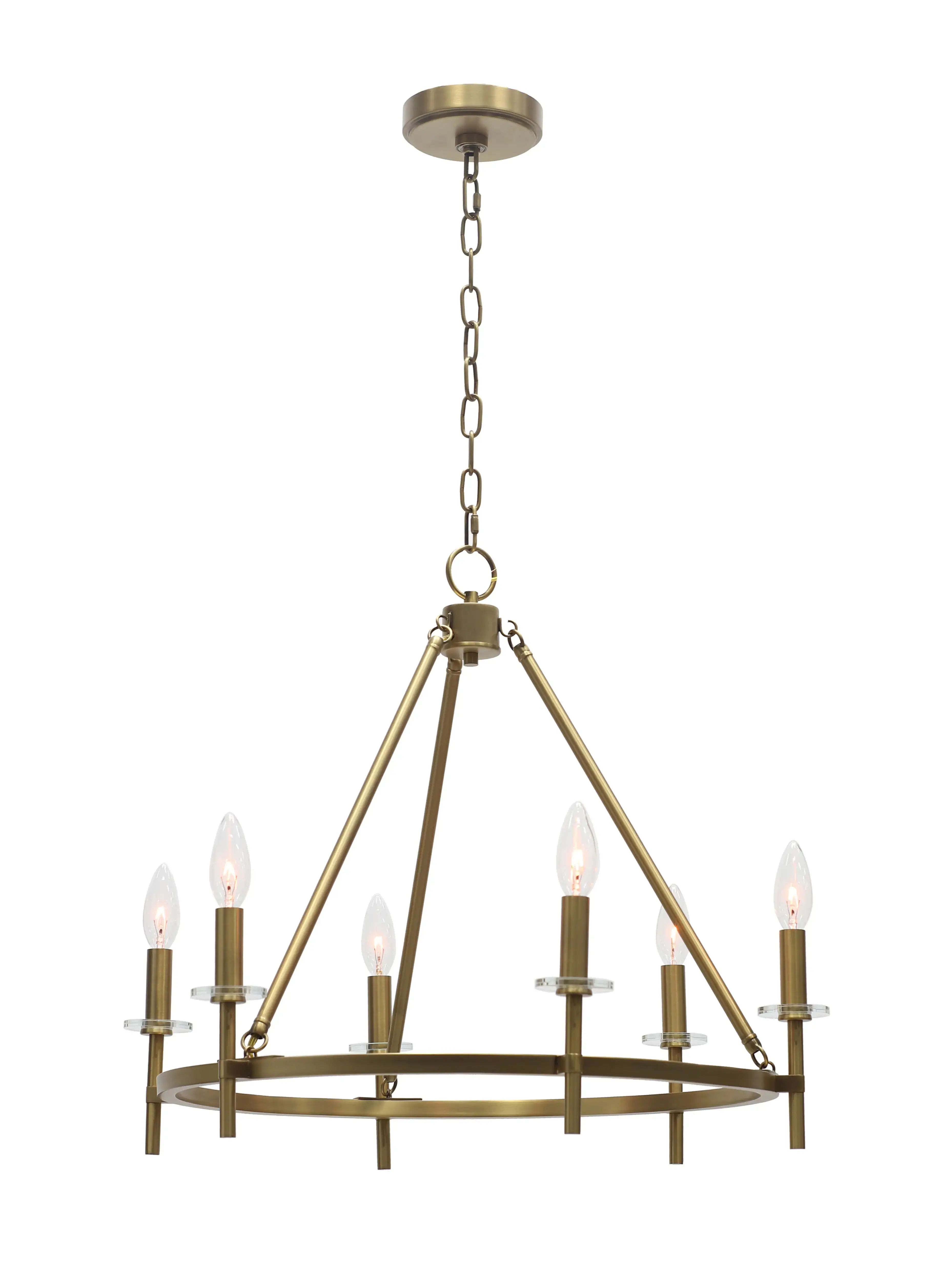 Plug & Play Sapello 6-Light Chandelier in Transitional and Modern Style-85.95 Inches Tall and 24 Inches Wide