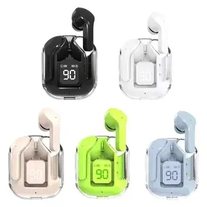 Transparent In-Ear Bluetooth 5.3 Earbuds LED Digital Display Low-Latency for Gaming & Sports