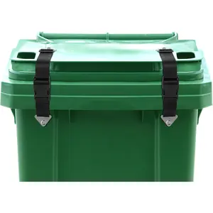 Raccoon Resistant Trash Can Lock Strap - Prevent Animal Rummaging & Secure Lid, Windproof Garbage Can Lock for Outdoor Use - 2-Piece Set