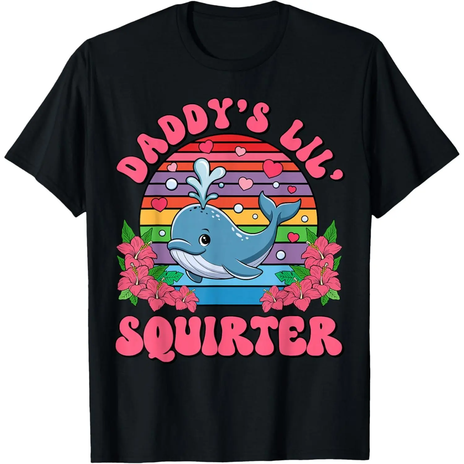 Men's Casual Breathable Comfortable Print T-Shirt - Inappropriate Funny Daddy's Lil Squirter Embarrassing Design for Everyday Wear, Cute, Cotton, Animal, Basic, Fit, Meme Shirts Funny