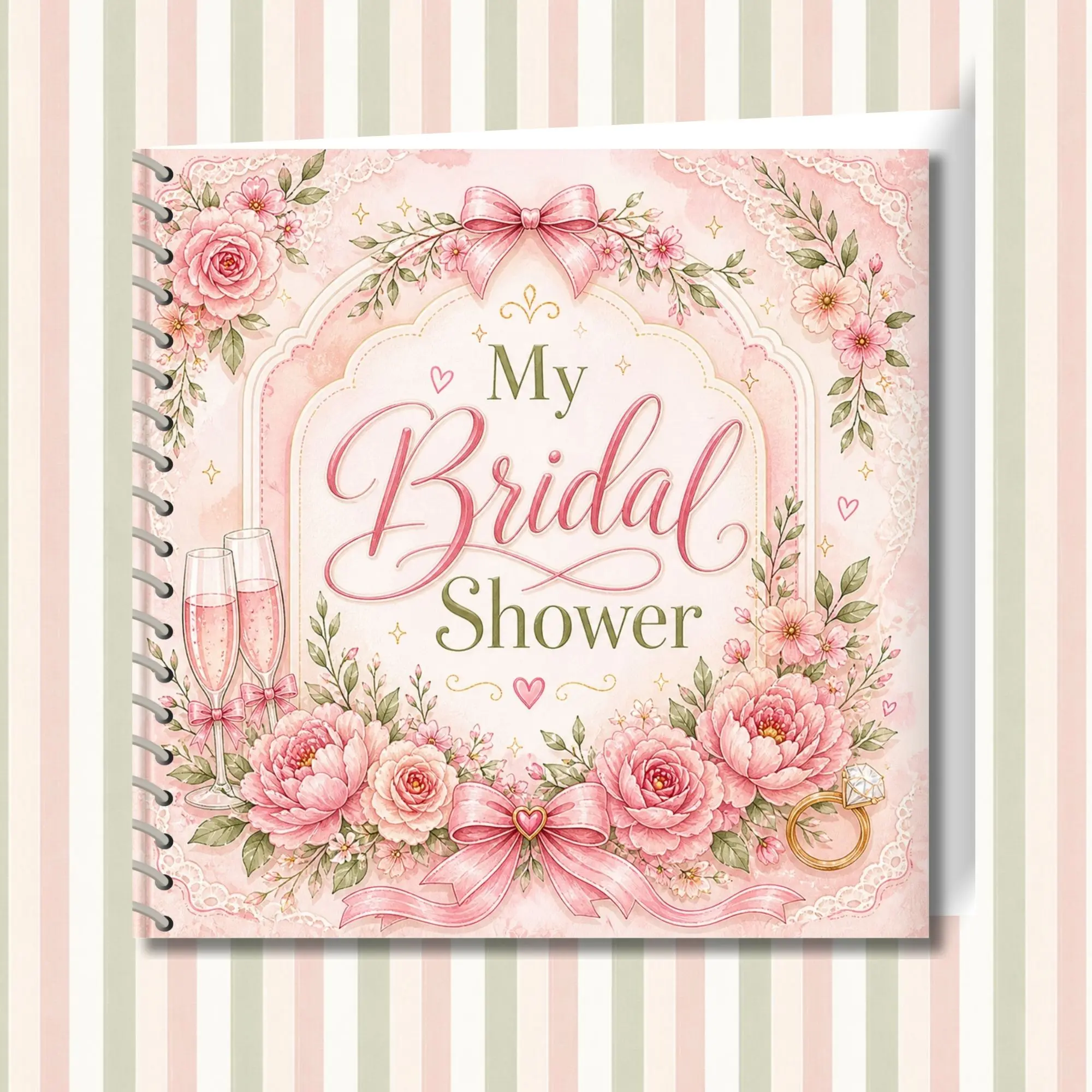 Bridal Shower Scrapbook- Fully Designed Layout Pages