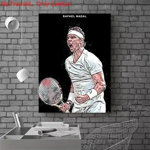 1 piece/set frameless canvas painting print poster, Sports activities art，Rafael Nadal Tennis Player ，a perfect gift for Tennis loves, ideal gift for bedroom, living room, dorm hallway, kitchen, mural, wall decoration, room decor