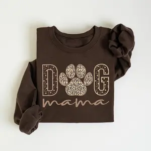 Dog Mama Sweatshirt, Mom Leopard Sweater, Dog Paw Sweatshirt, Dog Lover Gift, Dog Mom Sweatshirt, Gift for Dog Mom, Dog Mama Leopard Sweater