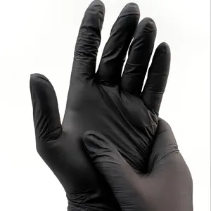 50pcs Black Disposable Nitrile Gloves - Suitable for Kitchen, Tattoo Artists, Home Cleaning, Car Care - Disposable Protective Gloves, Cleaning Gloves, Durable Nitrile Gloves