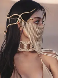 Face Covering Snake Design Head Decor, Fashionable Face Covering for Women & Girls, Trendy All-match & Exquisite Face Covering for Birthday Gift, Party Event Props, Masks