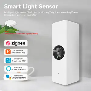 Tuya WiFi and Zigbee Wireless Smart Light Sensor for Home Automation, Real-Time Brightness Monitoring, APP Control, Low Power Consumption