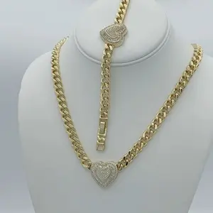 Rodriguezjewelry # 3621 Set (9 mm) Necklace & Bracelet