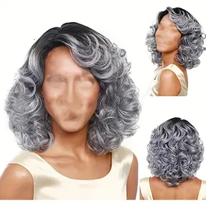 Chic Ladies Short Gray Curly Hair Wig-heat-resistant Synthetic Hair, Thick Waves, Suitable for Daily Use and Theme Parties, Wigs