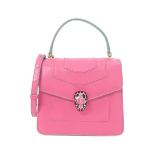 Pre-owned Bvlgari Calfskin Shoulder Bags SERPENTI FOREVER Leather Handbag