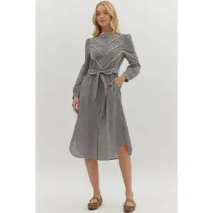 Entro Black and White Gingham Dress