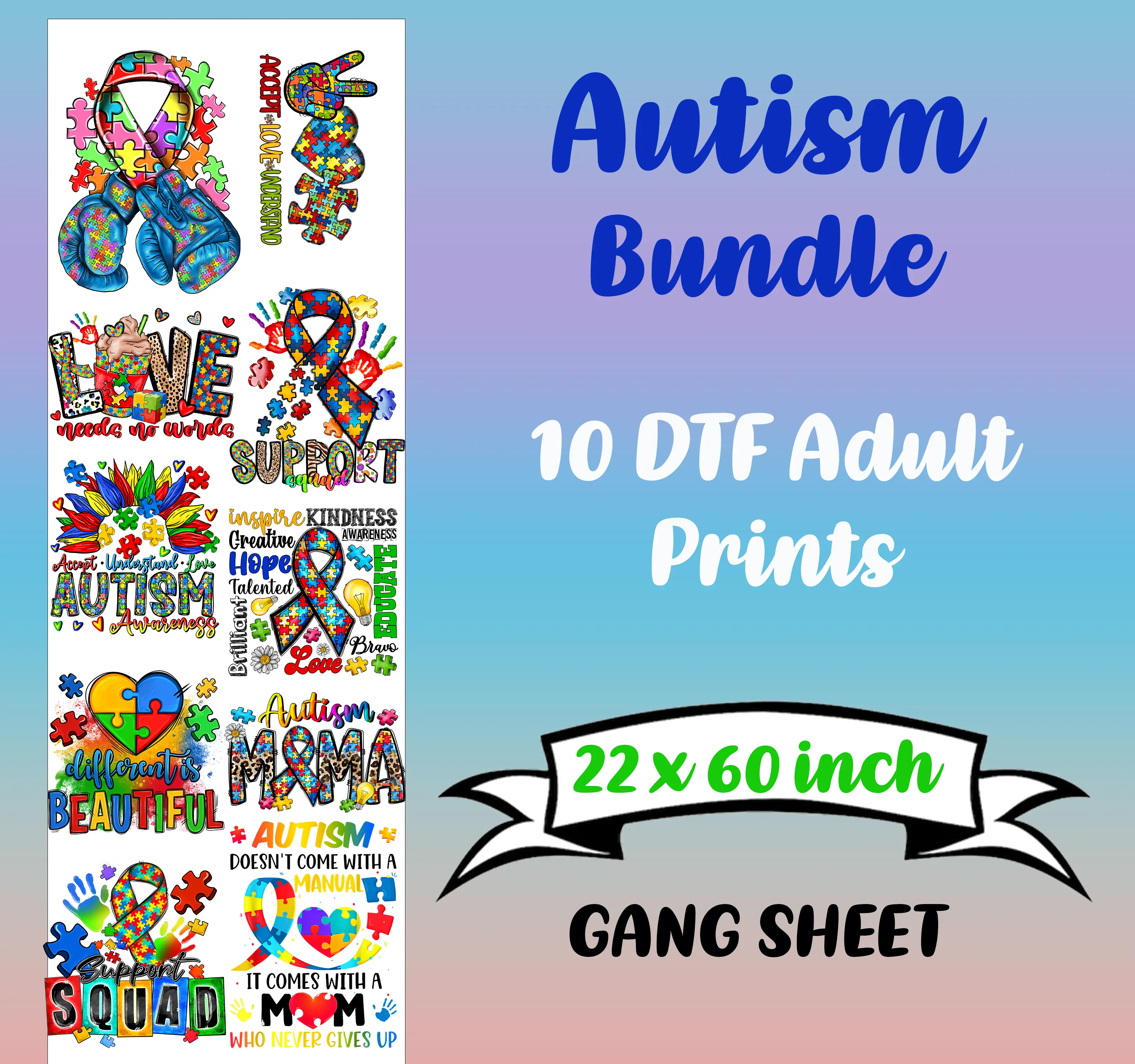 Awareness DTF Bundle Sheet Awareness DTF Bundle Sheet