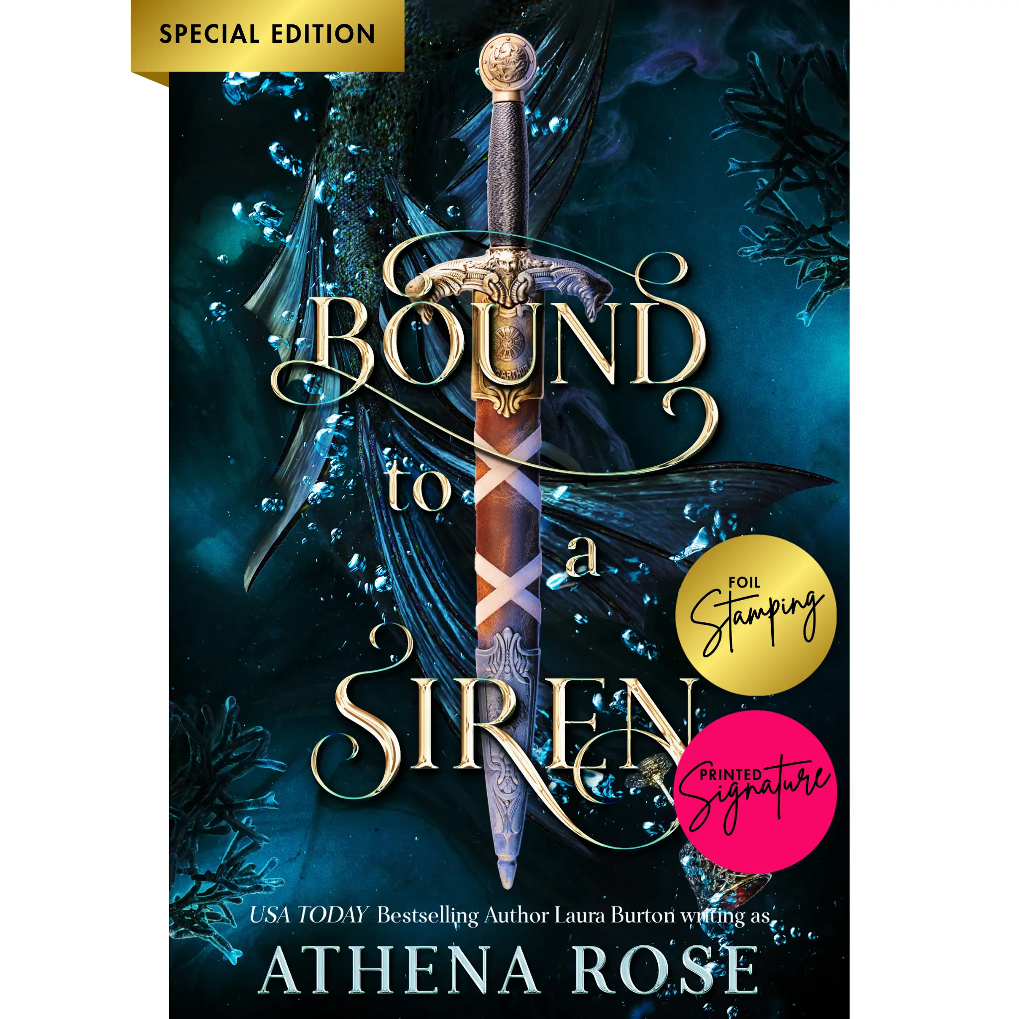 Author-Signed Special Edition Novel: Bound to a Siren by Athena Rose - Dark Faerie Tales Fantasy Novels, Edward-Inspired Adult Marriage, Mystical Atlantis Prince Romance Book