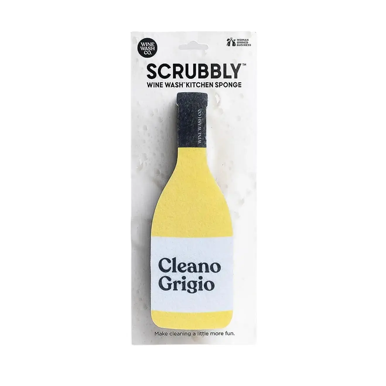 Cleano Grigio Yellow Kitchen Sponge Scrubber - Scratch-Resistant, Gentle Enough for Everyday Use, Colorful Look, Suitable for Stemware Cleaning, Ideal Small Gift for Wine Lovers & Home Care Supplies