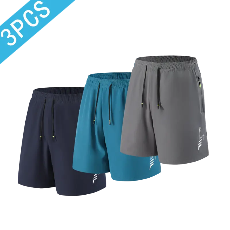 Men’s shorts with zippered pockets — summer casual, comfortable, breathable shorts for everyday wear, four way stretch, available in various specifications and colors.