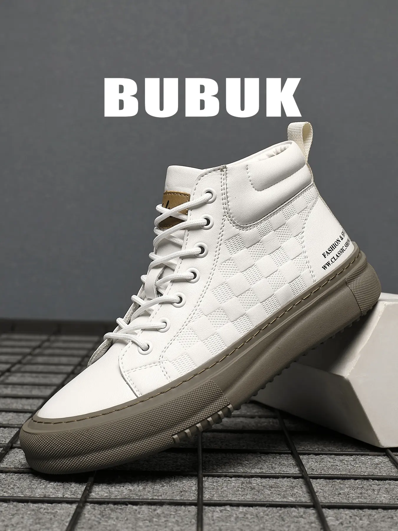 BUBUK Men's Outdoor Hiking Boots, Casual Mid-Height Business Sports Shoes, Running Shoes, Workwear, Versatile Outdoor Sport Sneakers