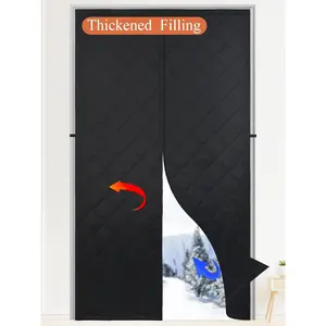 Upgraded Magnetic Thermal Insulated Door Curtain, Thicken Polyester Fiberfill & Thicker Oxford Fabric, Temporary Magnetic Screen Door, Folding Doors Insulation Cover, Window Insulation Kit for Winter