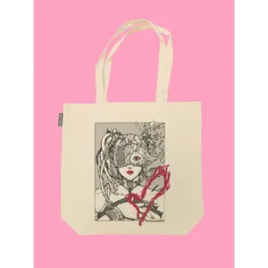 Popkiller Artist Series Shinnosuke Uchida Cyber Face Tote Bag