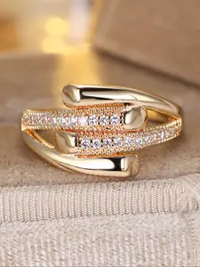 Unique Geometric Rings Synthetic Zirconia Stackable Design Stacking Rings Finger Rings for Women, Perfect Gift for Birthdays & Anniversaries