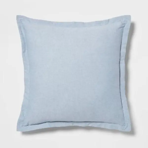 Threshold Chambray Decorative Pillow Flange