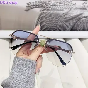New Fashion Metal Half Frame Sunglasses for Women, 2026 Trendy Double Beam Eyewear, Retro Classic Shades , Lightweight Comfortable Metal Frame, Luxury Casual Eyeglasses for Outdoor, Driving, Travel, Beach & Daily Street Style