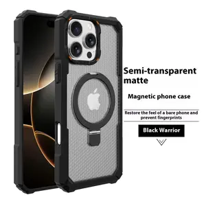 Phone Case for iPhone 16 Pro Max 6.9 inch Compatible with MagSafe Charging and Stand Shockproof Anti-Slip Military Grade Protective Case Magnetic Wallet Protective Case for iPhone Cellphone Protection Cover Casing