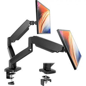 Adjustable Gas Spring Monitor Arm Stand with VESA Bracket, Height Adjustment, Clamp/Grommet Base, Freely Adjustable Design