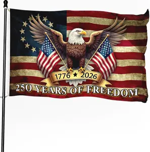 250th Anniversary American Flag 3x5 ft, 1776-2026 USA 250 Years of Freedom Flag, Made from 100% Polyester with Brass Grommets Fade Resistant, Indoor Outdoor Patriotic Eagle 4th of July Decoration