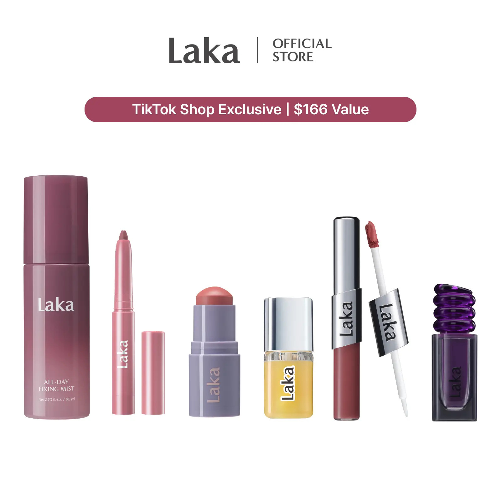 [Laka] [NEW] Signature Collection — Everyday Makeup Set | Lip, Blush & Setting Mist | Hydrating, Lightweight, K-beauty, Daily, Essentials