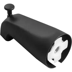 Slip On Black Universal Bathroom Tub Spout with Diverter, Durable Heavy Duty Metal Bathtub Faucet with Shower Diverter - 4 Inches 1/2" Copper Pipe, Matte Black