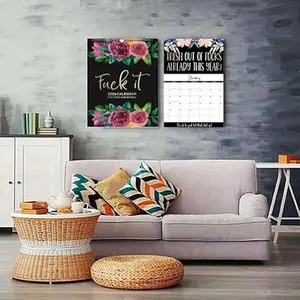 2026 Fu-ck It Calendar For Tired Women New Time Planning With Coil Wall Calendar Paper Hanging Calendar Indoor New Year's Gifts (BLACK B)