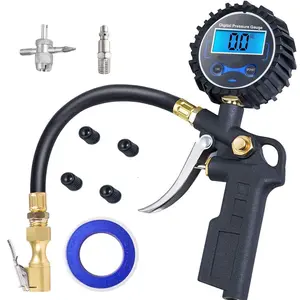 Digital Tire Pressure Gauge with Inflator 3-250 PSI - Accurate Reading, Durable Brass Components, Air Chuck for Car, Truck & SUV