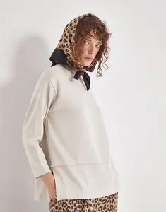 Side-Slit Modal Sweatshirt - Ivory