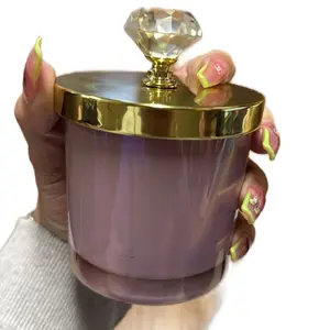 Zens Candles Baccarat Rouge Dup - Decorative Candle with Gold Lid and Purple Base - Ornaments