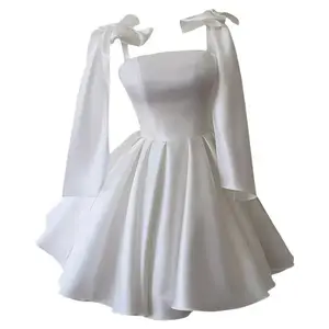 French retro bow-tie strapless dress, 2025 new-style tulle/tutu dress, suspender cocktail dress, party dress for birthday banquets — formal women’s wear, elegance, fabrics, puffy fits