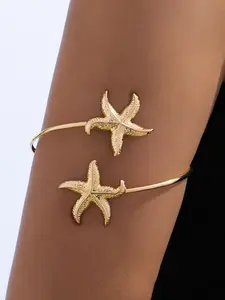 1pc Fashionable Casual Starfish Arm Cuff Bracelet, Fashionable Jewelry Beach Resort Accessory For Women