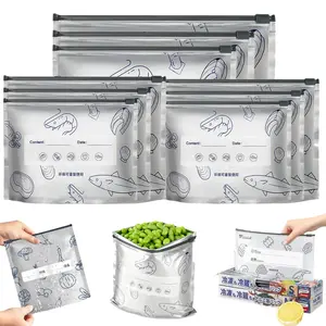 30 Pack Reusable Aluminum Foil Sealable Storage Bags, Aluminum Foil Freezer Bags with Zipper Lock for Food Storage & Freezing (3 Sizes)