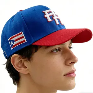 Puerto Rico Baseball Hat PR Colors Embroidered  Character Design Hip-Hop Sun Protection Hat for Men and Women Casual Personality Flat Brim Hat Metal adjustable Fan merchandise