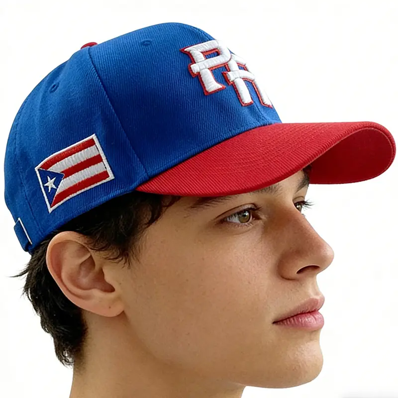 Puerto Rico Baseball Hat PR Colors Embroidered  Character Design Hip-Hop Sun Protection Hat for Men and Women Casual Personality Flat Brim Hat Metal adjustable Fan merchandise