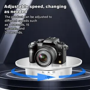 Electric Rotating Photography Turntable, 360-Degree Display Stand with Remote Control, Motorized Turntable for Photos & Videos