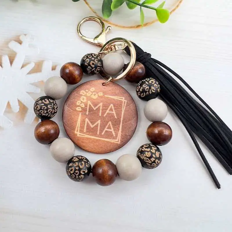 Women's Boho Colorblock Beaded Tassel Wristlet Keychains for Women, Personalized Cute Fashion Accessory, Birthday Gift Keychain Strap
